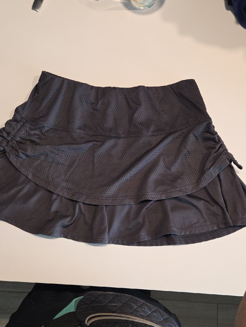 Lucky in Love Grey Layered Pickleball Tennis Skirt Skort